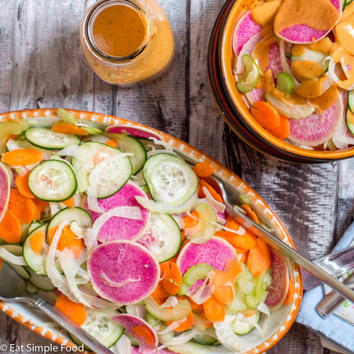 Healthy Vegan Colorful Raw Sliced Salad Recipe Eat Simple Food