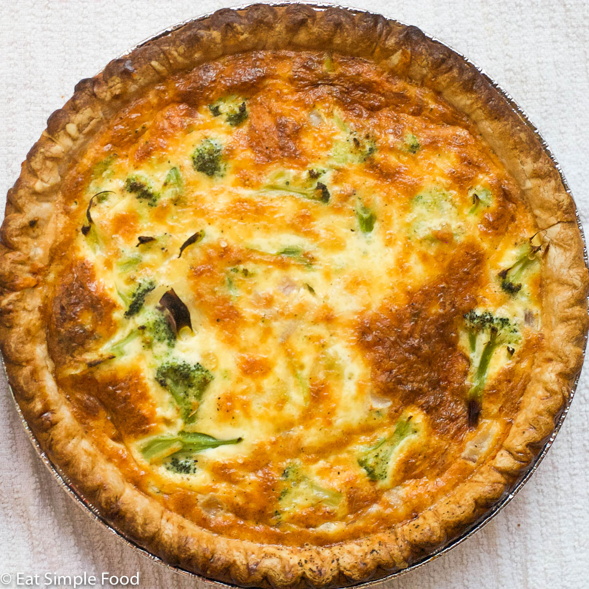Easy Broccoli and Swiss Cheese Quiche Recipe - Eat Simple Food