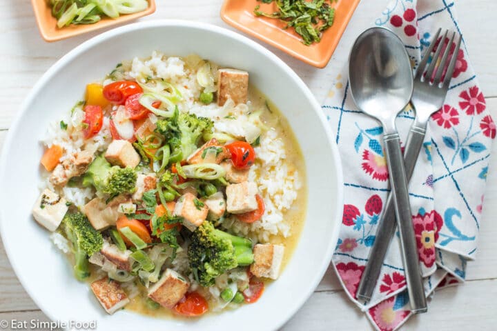 Tofu And Vegetable Green Coconut Curry Recipe / Video - Eat Simple Food